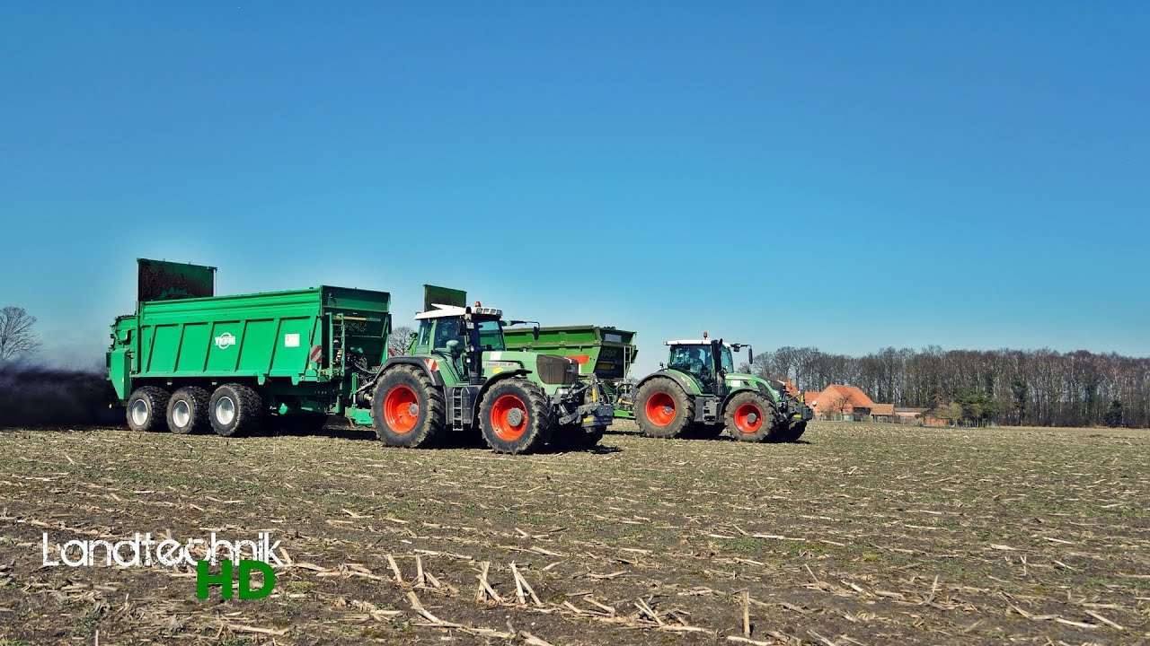 Kompost streuen mit 2 Fendt Vario + Tebbe und Bergmann [HD]