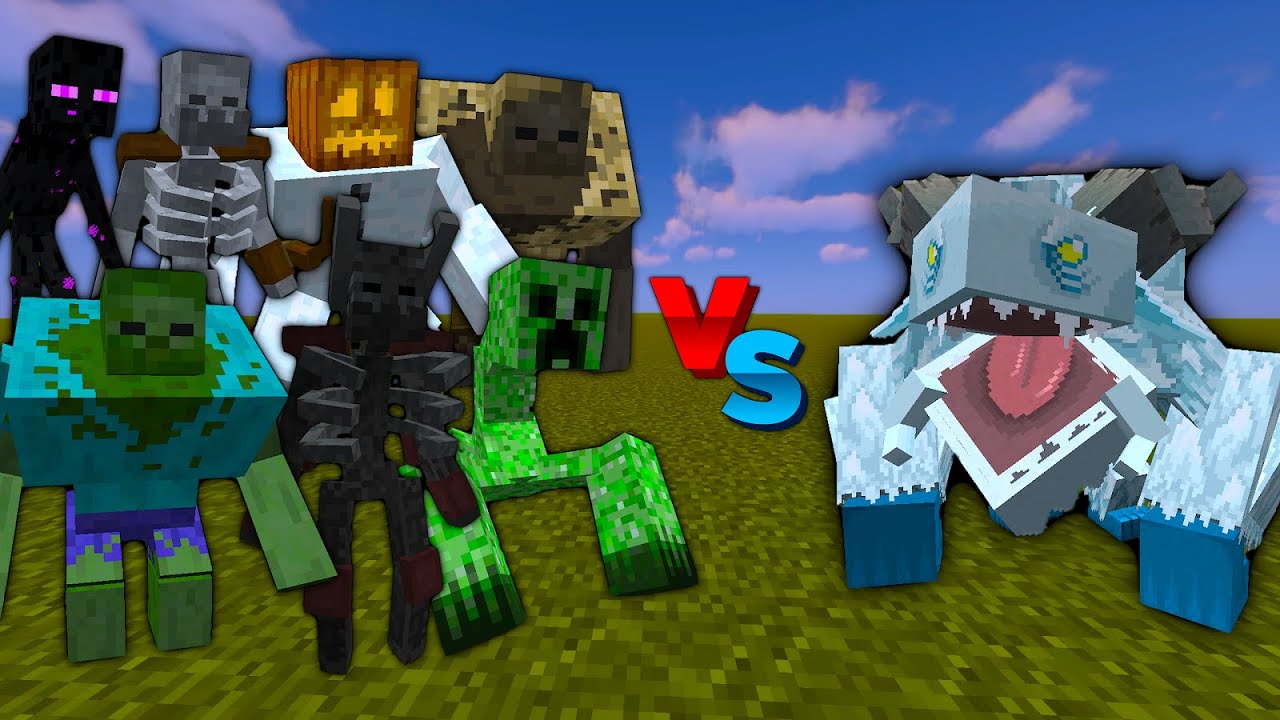 Frostmaw vs Mutant Creatures Minecraft | Zombie, Skeleton, Enderman, Creeper, Mowzies Mobs