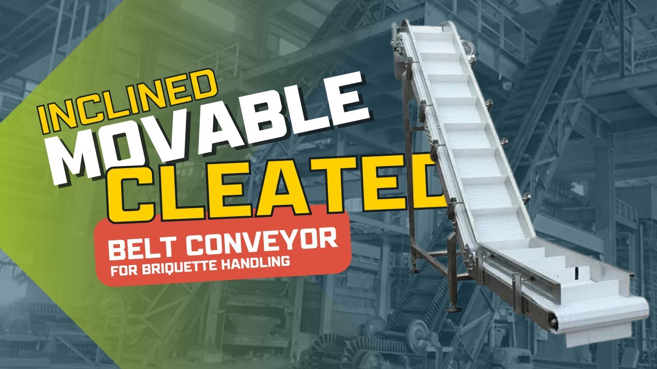 Briquette Handling Inclined Belt Conveyor | Aline Conveyors Pvt. Ltd.
