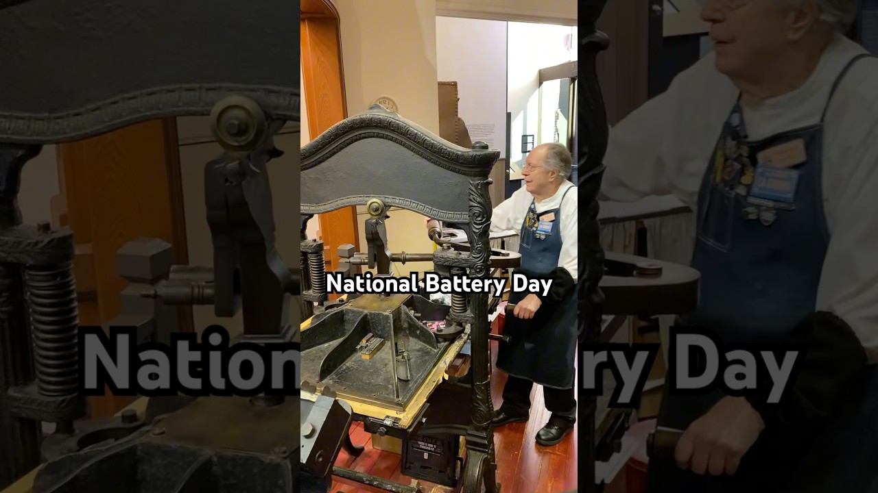 Printing an old Flying A car battery for National Battery Day (February 18)