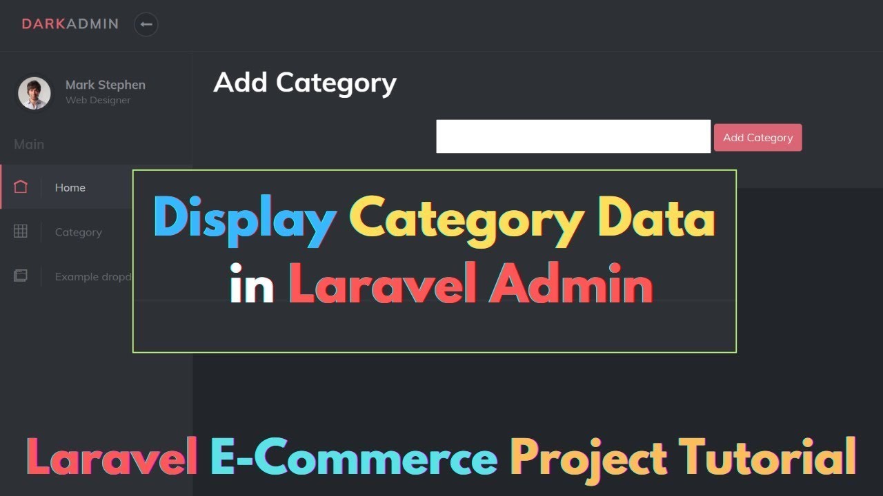 #10 How to Display Category Data from Table in Laravel | Laravel E-Commerce Project Tutorial