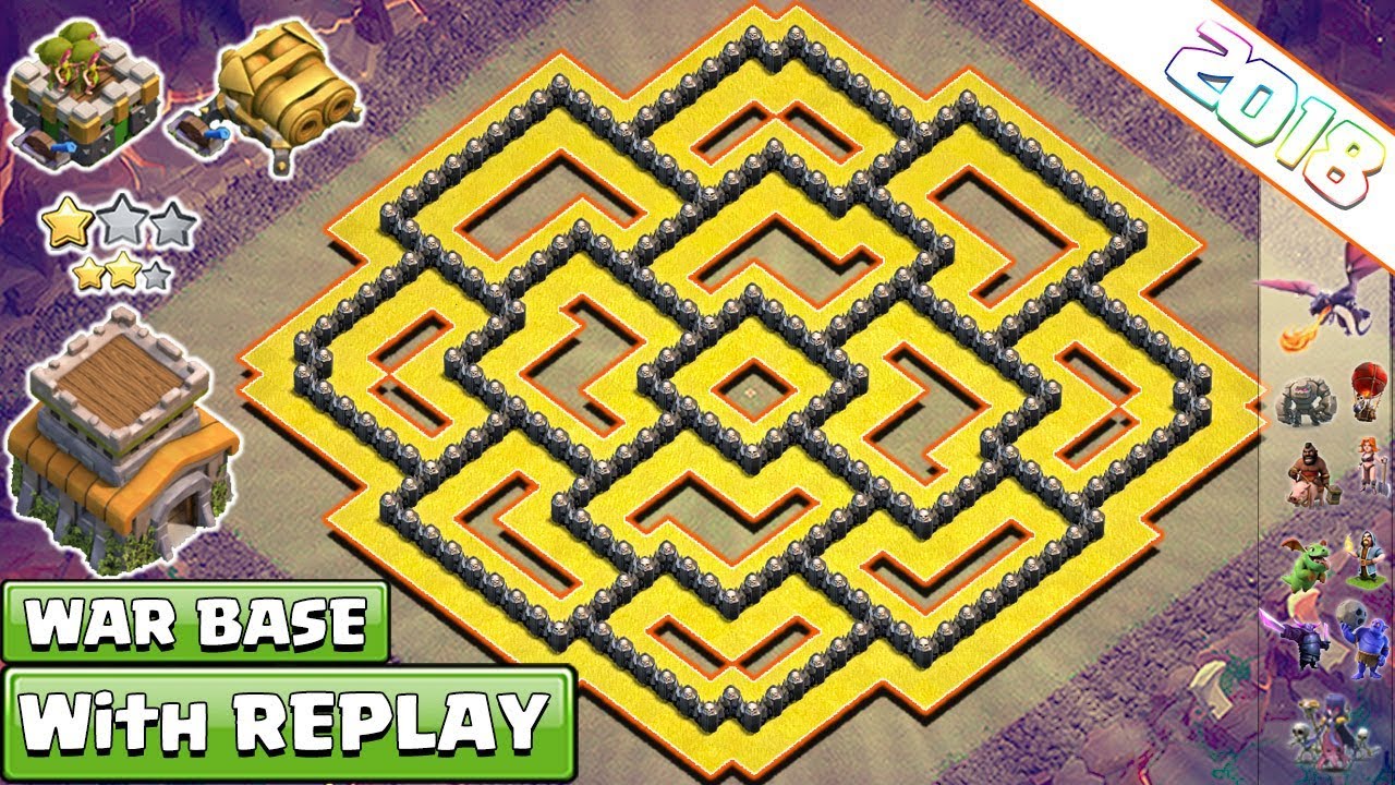 NEW! Clash of Clans Town Hall 8 TH8 War Base 2018 WITH REPLAYS !! TH8 War Base Vs TH9 & TH10 – COC