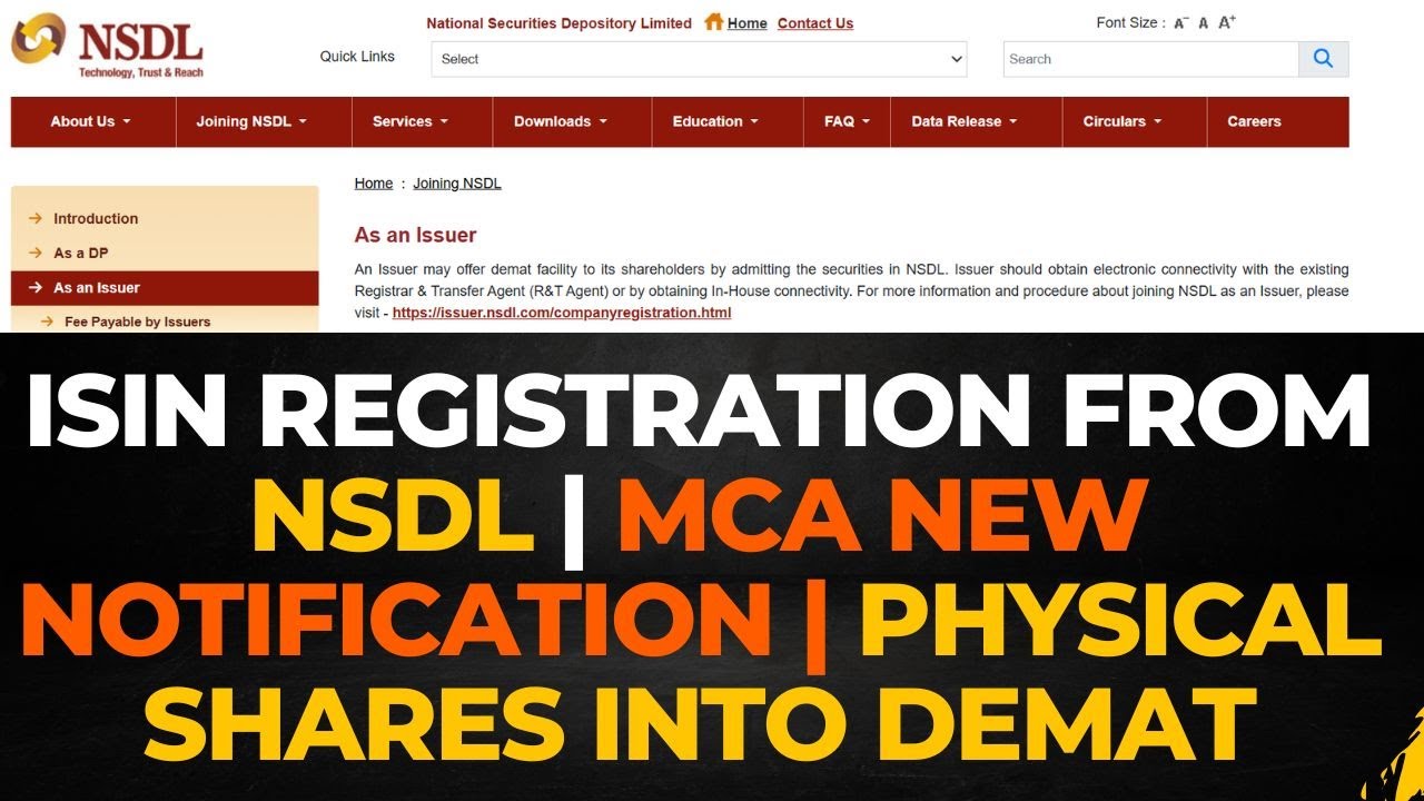 How to take ISIN of the company from NSDL ? MCA Update | Conversion of Physical Shares into Demat 📈📉