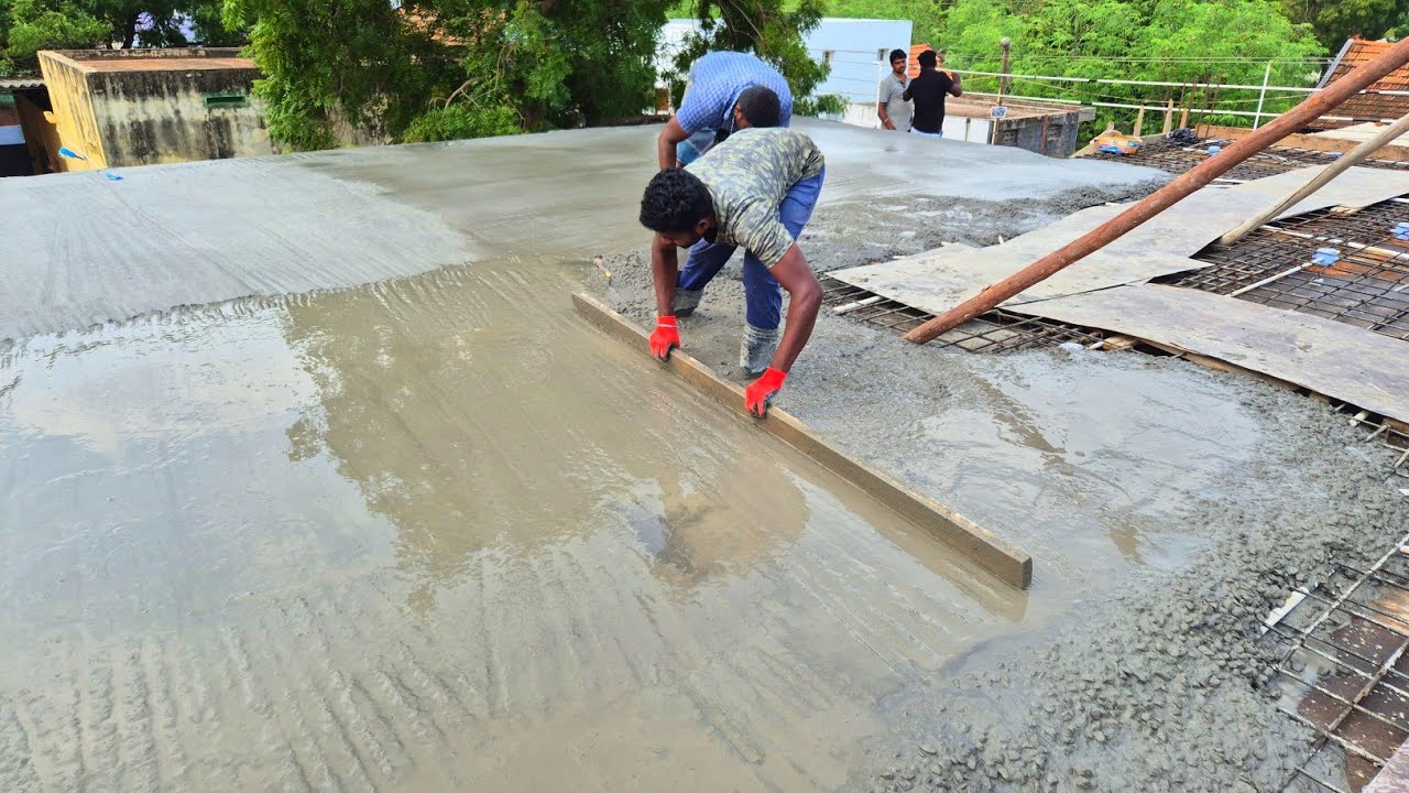 Roof Slab Concrete Pouring _Durable Building Slope Reinforcement Rcc Concrete |Roof Construction