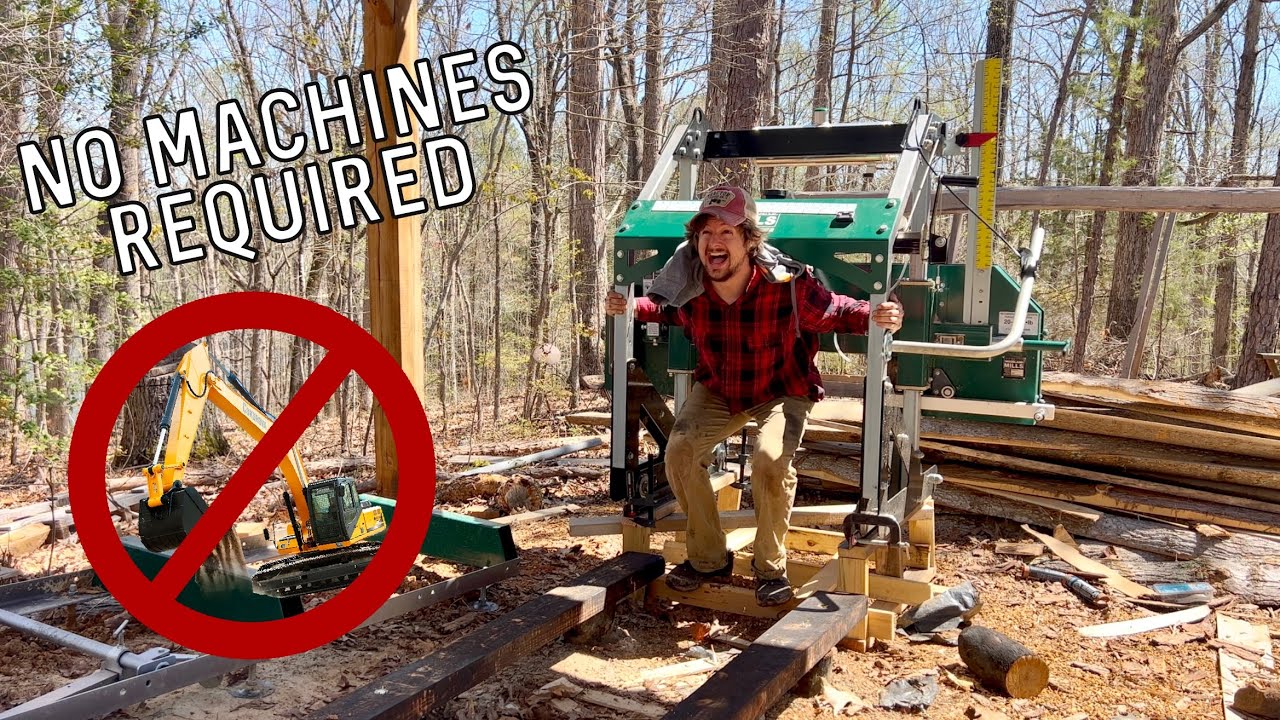 Moving a Sawmill BY HAND to Build a PERMANENT Base | Back Breaking Labor!