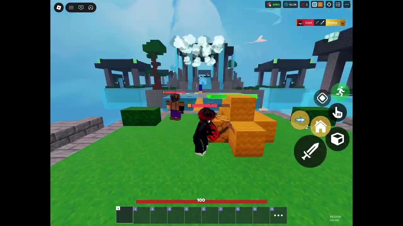 I returned to Roblox bedwars for level 100