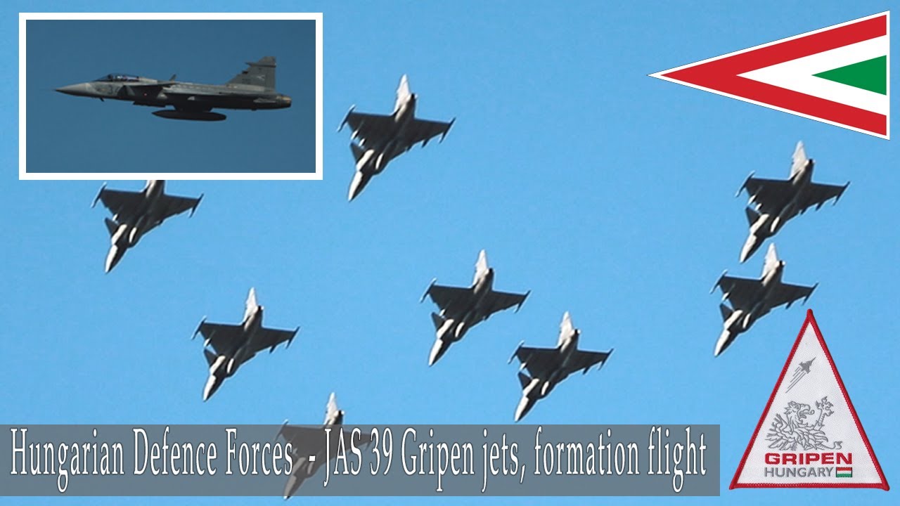 Hungarian Defence Forces  - JAS 39 Gripen jets, formation flight #gripen #saabgripen #airforce
