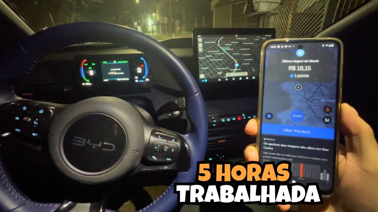 Trabalhando na Uber com CARRO ELÉTRICO em 2025 [Dia #01]