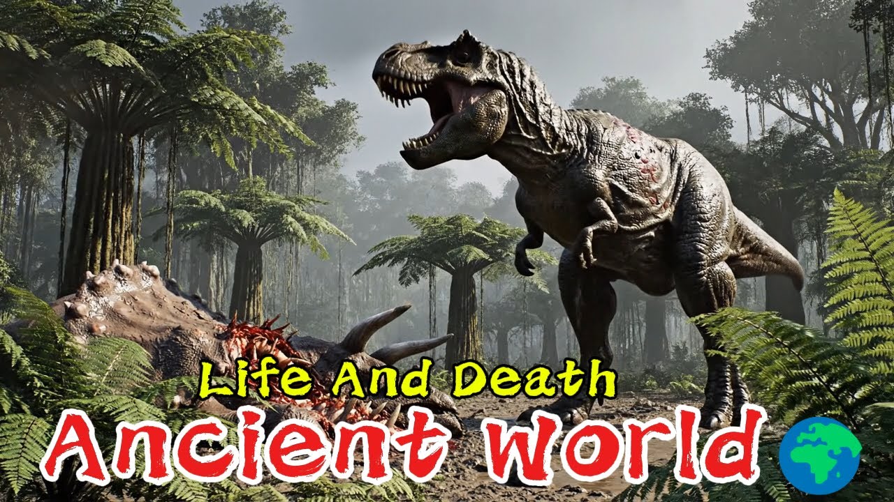 T-Rex on the Brink🦖 – Hunting While Escaping Life and Death (Surreal 8K) - Ancient World🌍