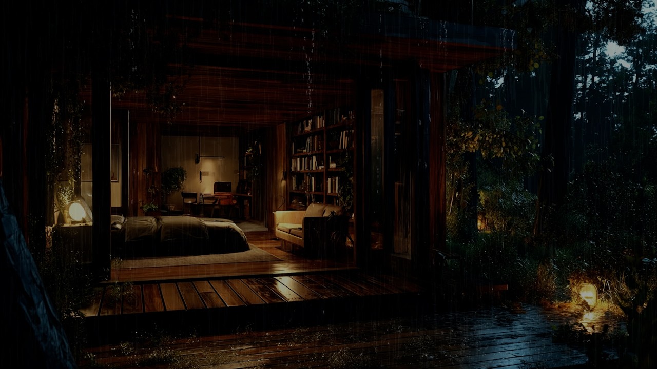 Forest Room Wrapped in Night Rain | Cozy Woodland Retreat for Deep Rest and Sleep