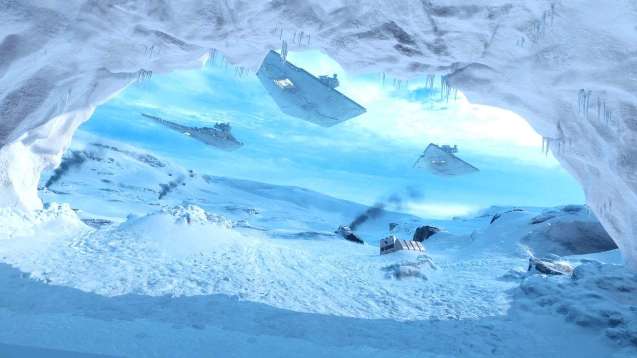 Star Wars Battlefront - Hoth Arctic Ambience with Battle Sounds (4K, 60fps)