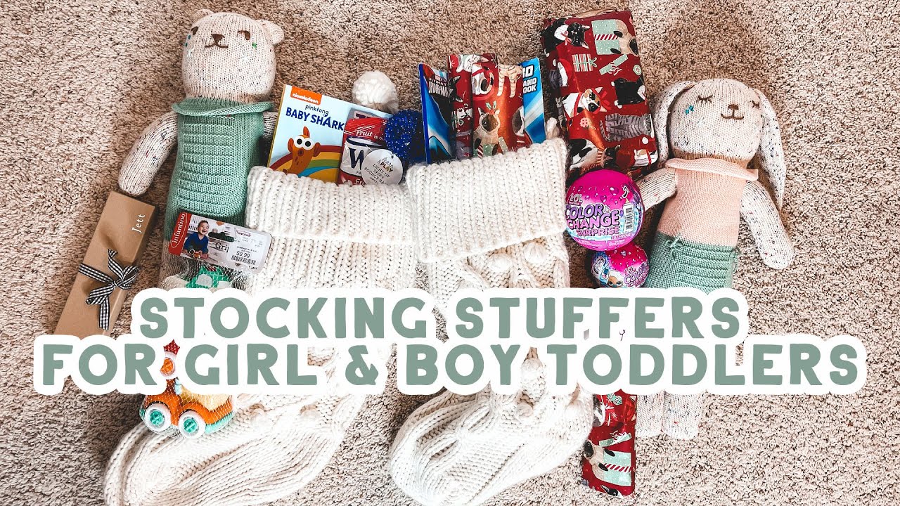 TODDLER STOCKING STUFFER IDEAS THREE YEAR OLD GIRL & ONE YEAR OLD BOY | Stuff Stockings With Me!