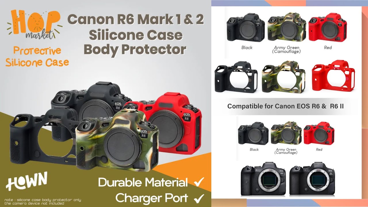 Silikon Case for Canon EOS R6 R6ii Mark 1/2 soft Casing Rubber Silicone untuk Kamera EOS R6  M ii