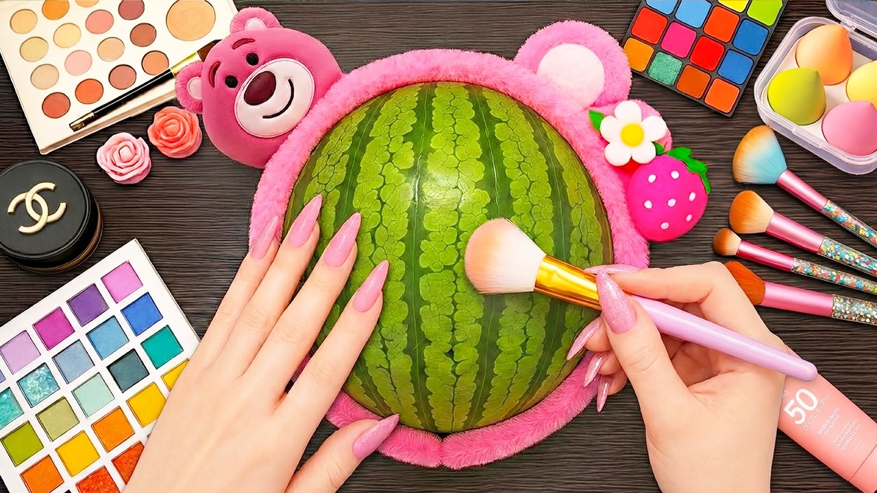 Satisfying Makeup ASMR on Watermelon #2