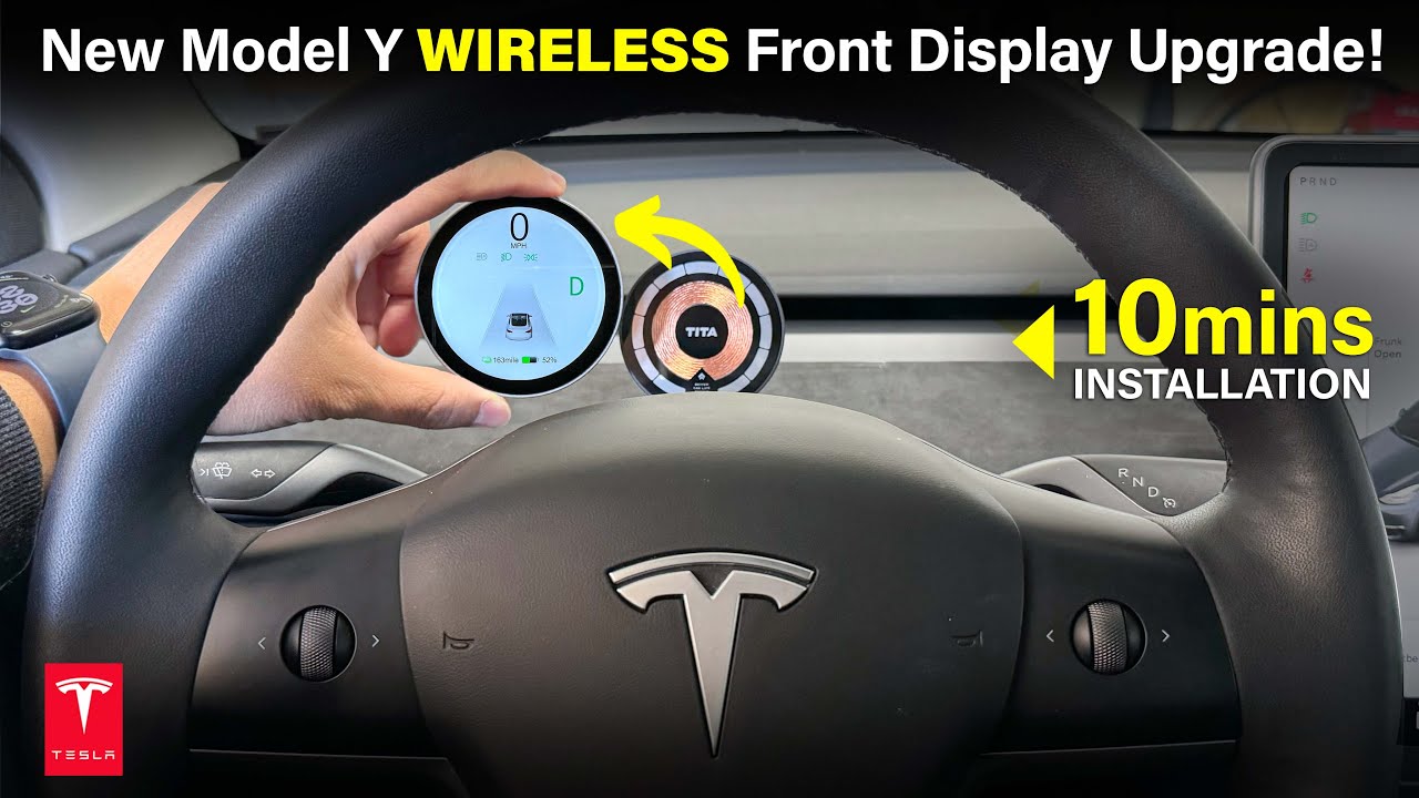 New Tesla Model Y/3 Wireless Instrument Cluster Display Upgrade / Install in 10 mins! #tesla