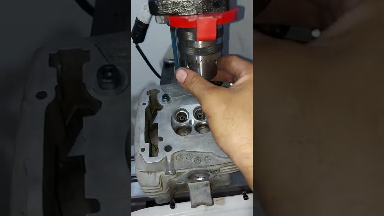 como usar as ferramentas de abrir sedes de válvulas do Dinho na furadeira de bancada