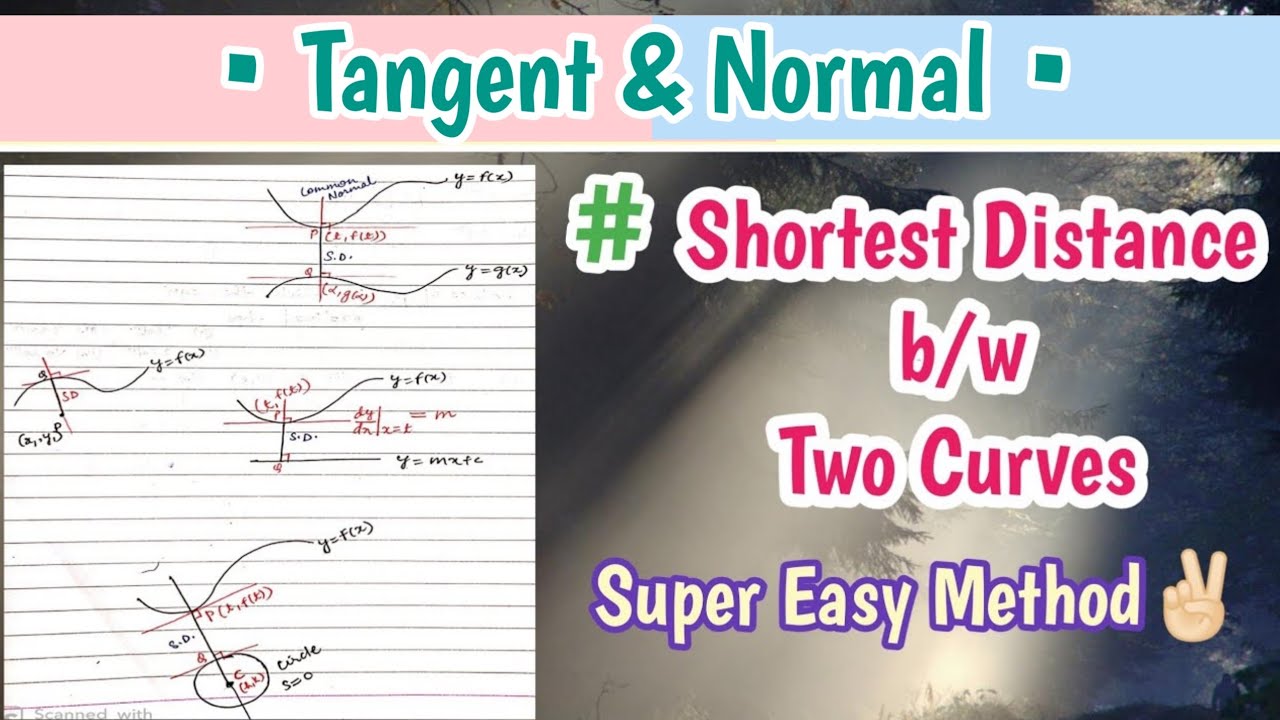 Shortest Distance between Two Curves | Tangents & Normal | Application of Derivatives | JEE | BOARDS