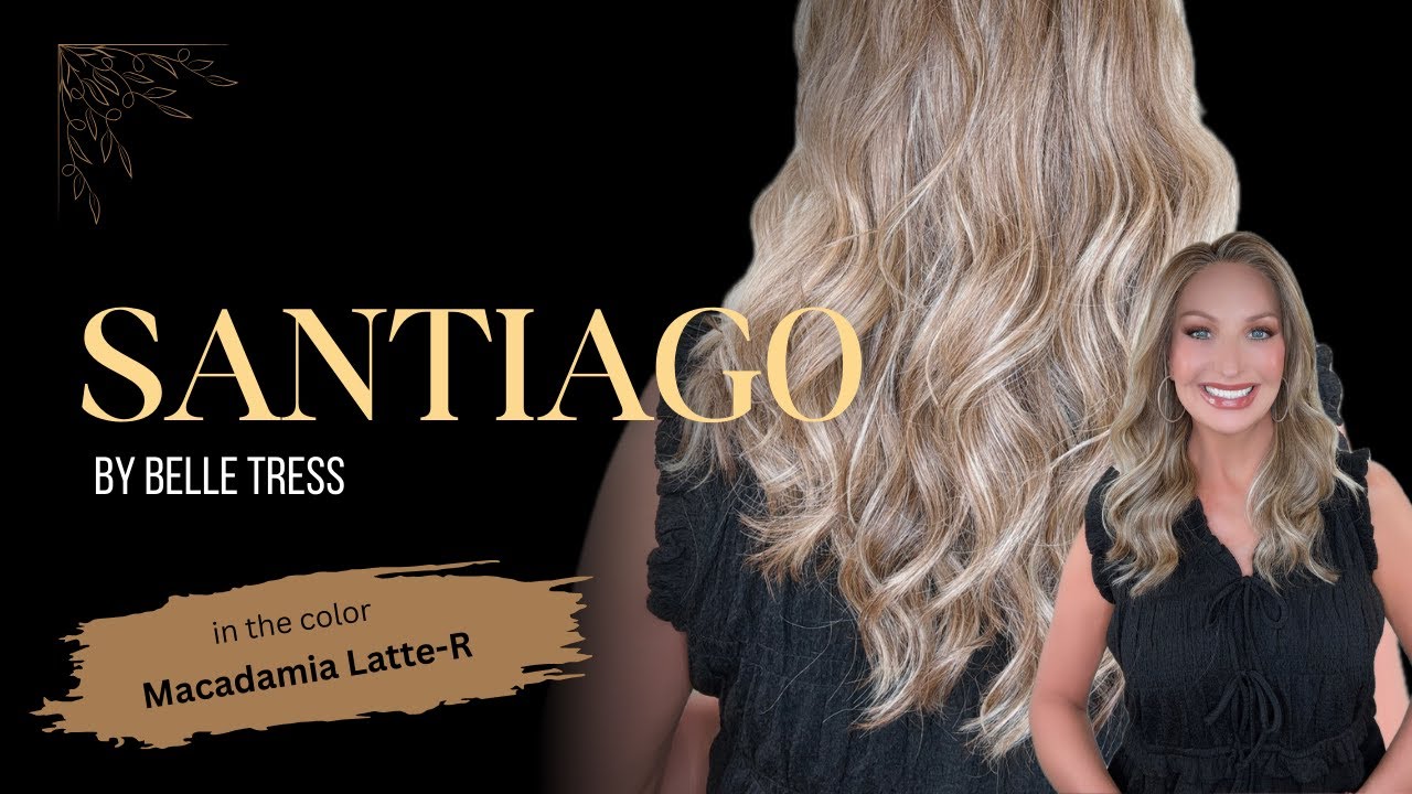 SANTIAGO Wig by Belle Tress in Macadamia Latte-R. Modern elegance with a touch of adventure.