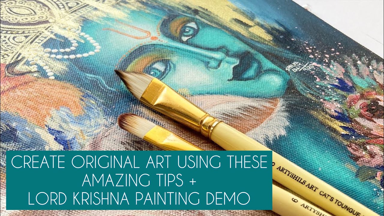CREATE ORIGINAL ART USING THESE AMAZING HELPFUL IDEAS AND LORD #KRISHNA PAINTING DEMO WITH ARTYSHILS