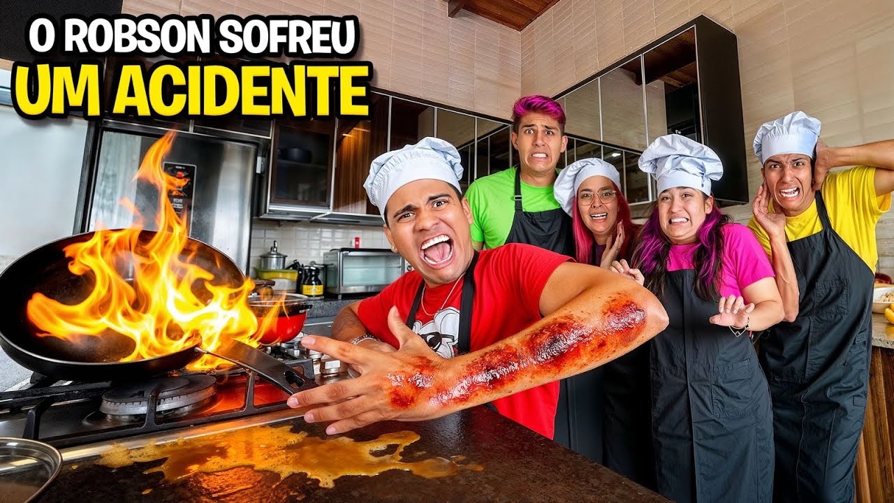 ERA PRA SER UM DIA DE COZINHA COM OS ROSA *Robson queimou o braço!