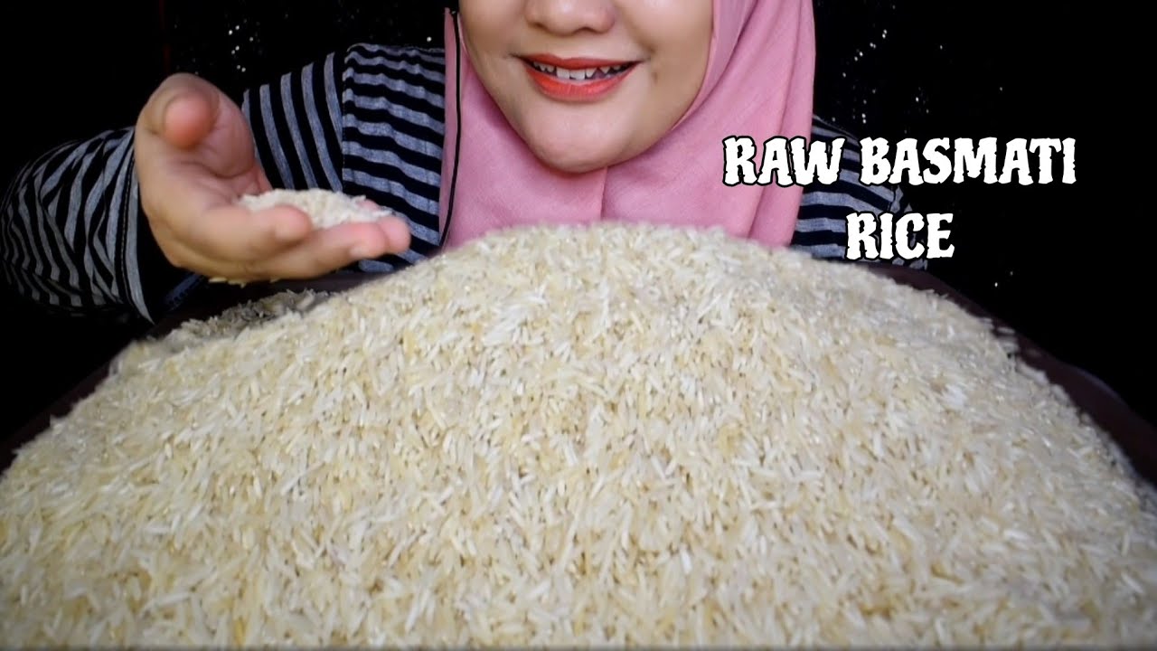 ASMR RAW RICE EATING || RAW BASMATI RICE