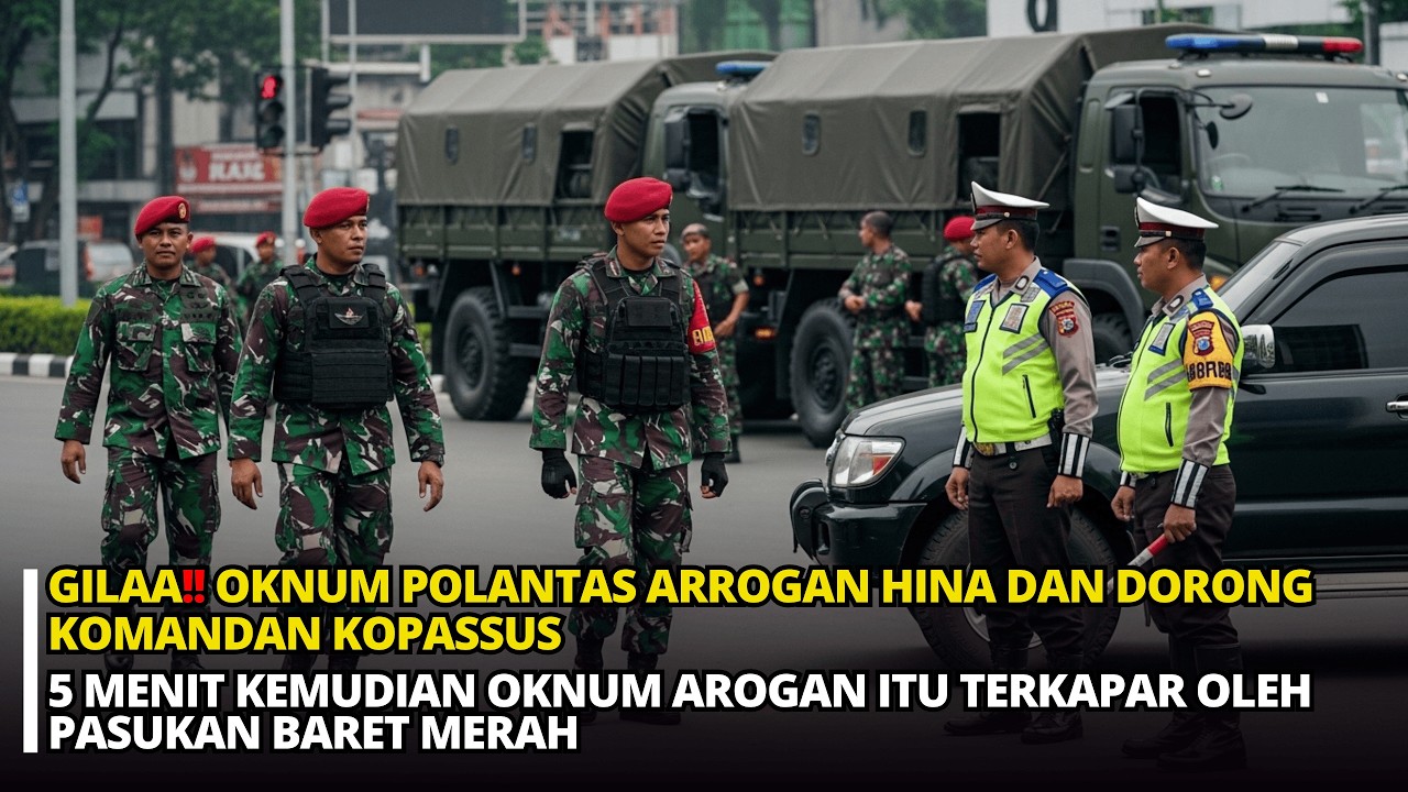 VIRAL‼️ OKNUM POLISI SOMBONG BERAKHIR MALU, DILEPAS SERAGAMNYA DI JALANAN OLEH KOMANDAN KOPASSUS!