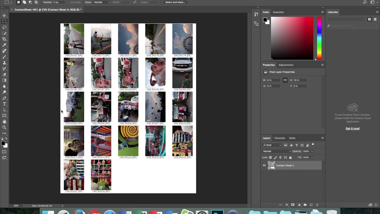 how to make a digital contact sheet