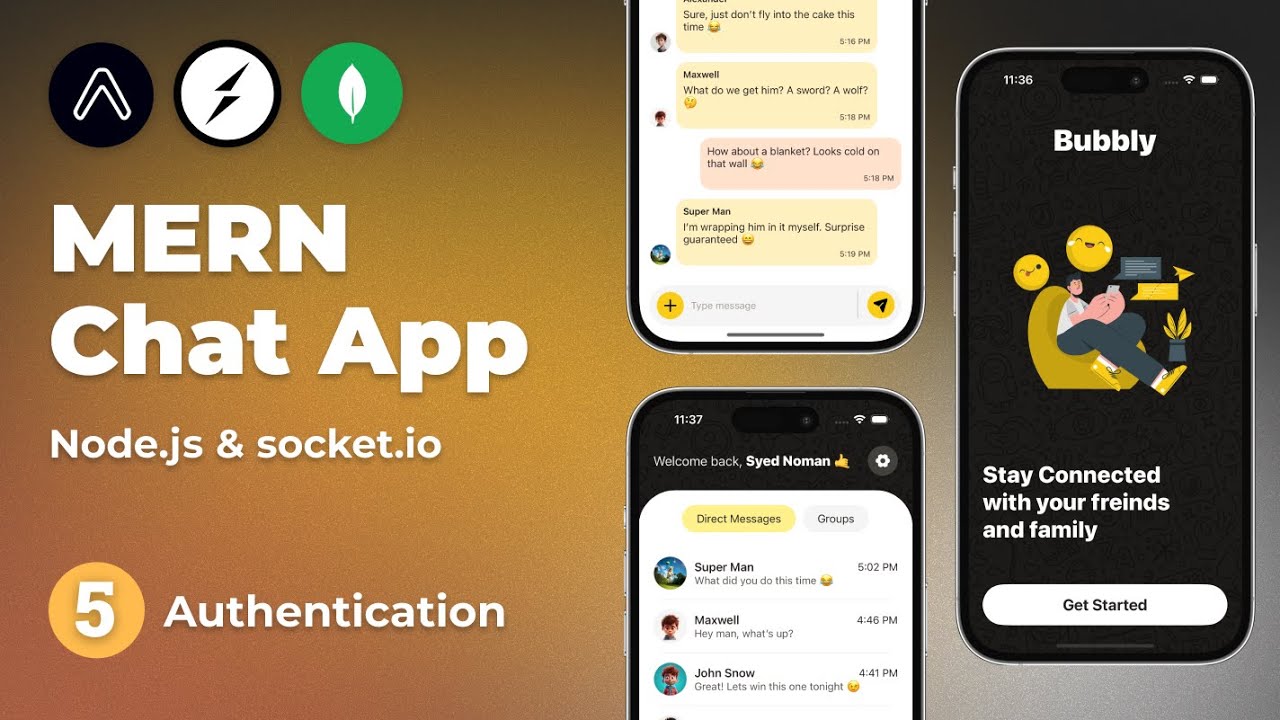 Build a Full Stack Chat App using Socket.io & Expo Router #5 - Authentication