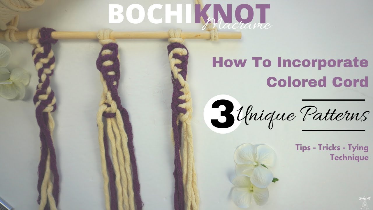3 Unique Tying Techniques for Incorporating Colored Cord into Knot Pattern