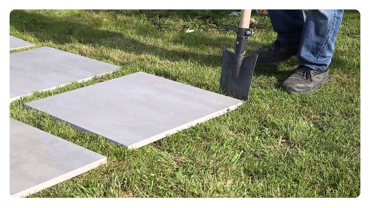 Posa a secco su erba, gres 20 mm - Dry laying on grass, stoneware 20 mm