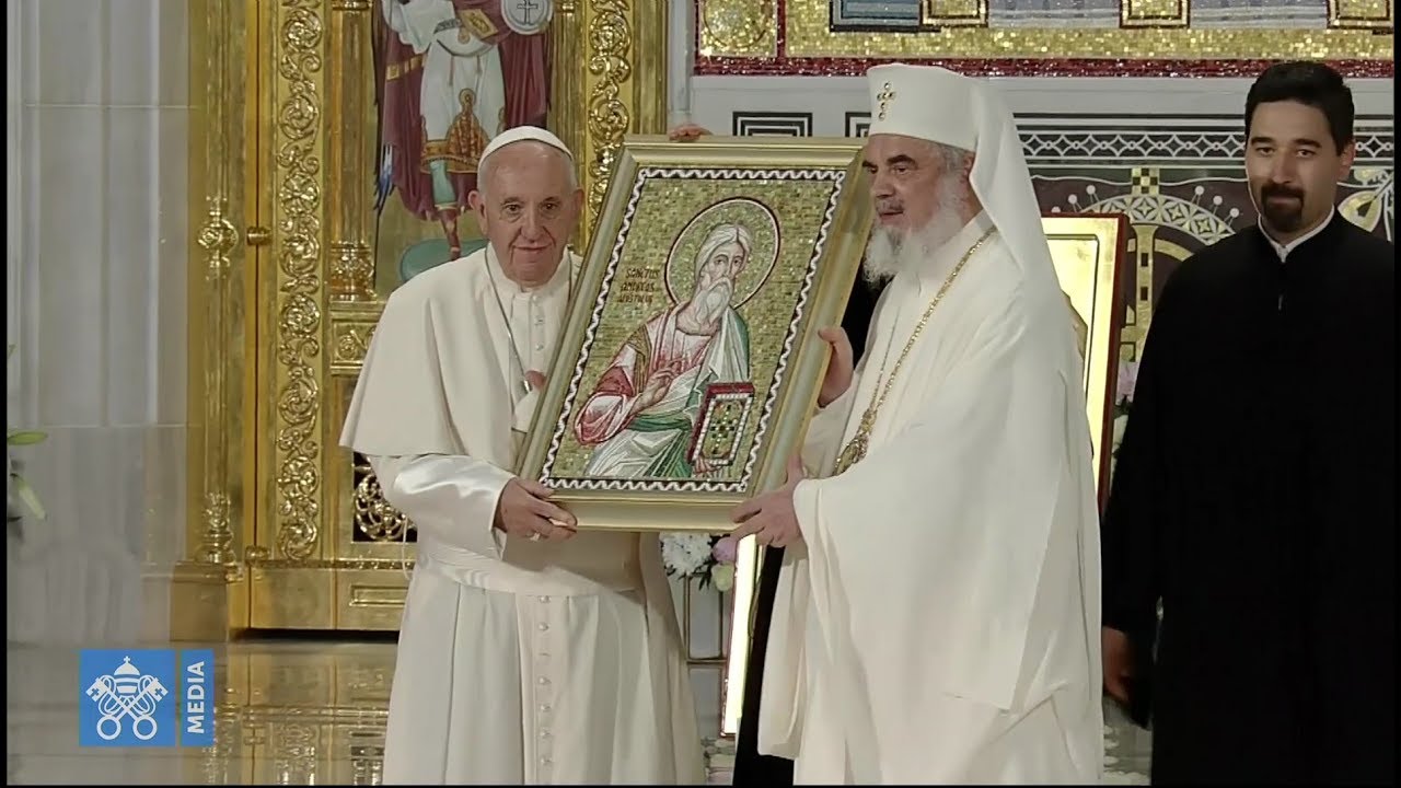 Pope prays in Bucharest's spectacular new Orthodox cathedral
