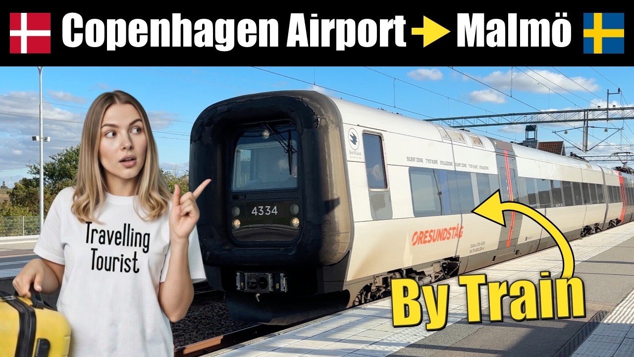 Przewodnik po pociągu z lotniska w Kopenhadze do Malm&ouml;: Przeprawa przez most &Oslash;resund 🇩🇰 &rarr;🇸🇪