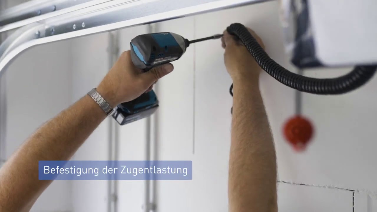 Piron Metallbau: Antrieb Montage Garagen Sektionaltor Typ ISO 45 mit Zugfeder sowie NovoPort Antrieb