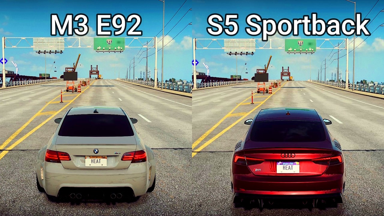 NFS Heat: BMW M3 E92 vs Audi S5 Sportback - Drag Race