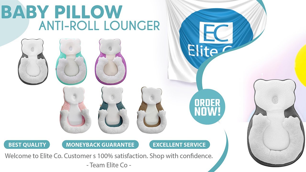 Soft Breathable Anti Roll Baby Pillow Infant Newborn Sleep Rolling Prevent Flat Head Lounger Bed