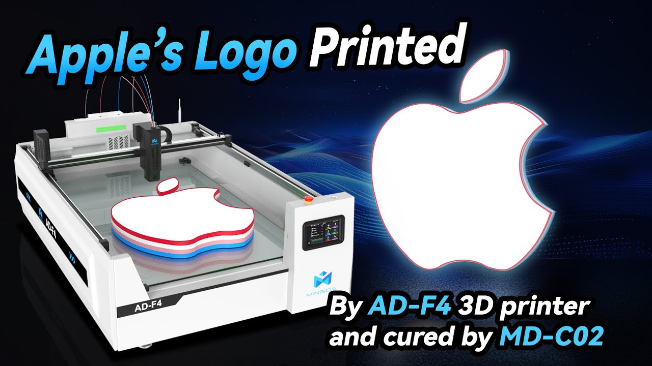 Apple&rsquo;s logo printed by AD-F4 3D printer and cured by MD-C02