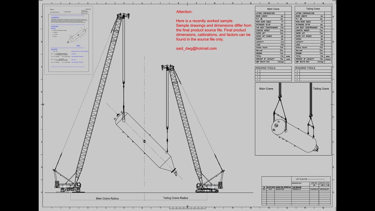 Tandem lifting plan