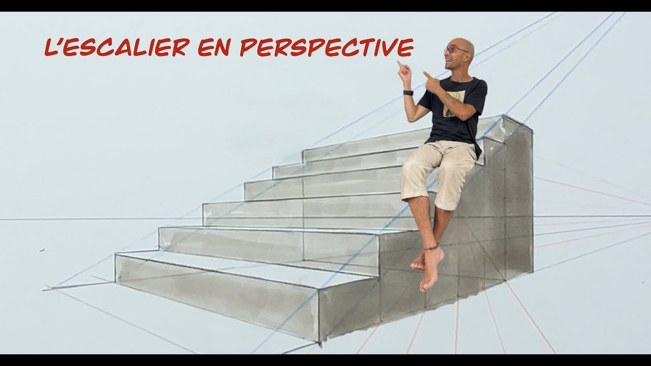 L'escalier en perspective à deux points de fuite