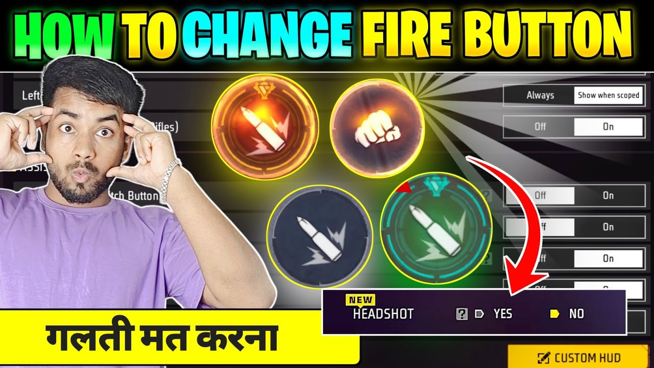 How To Change Fire Button In Free Fire || Free Fire Fire Button Colour Change || Free Fire Setting