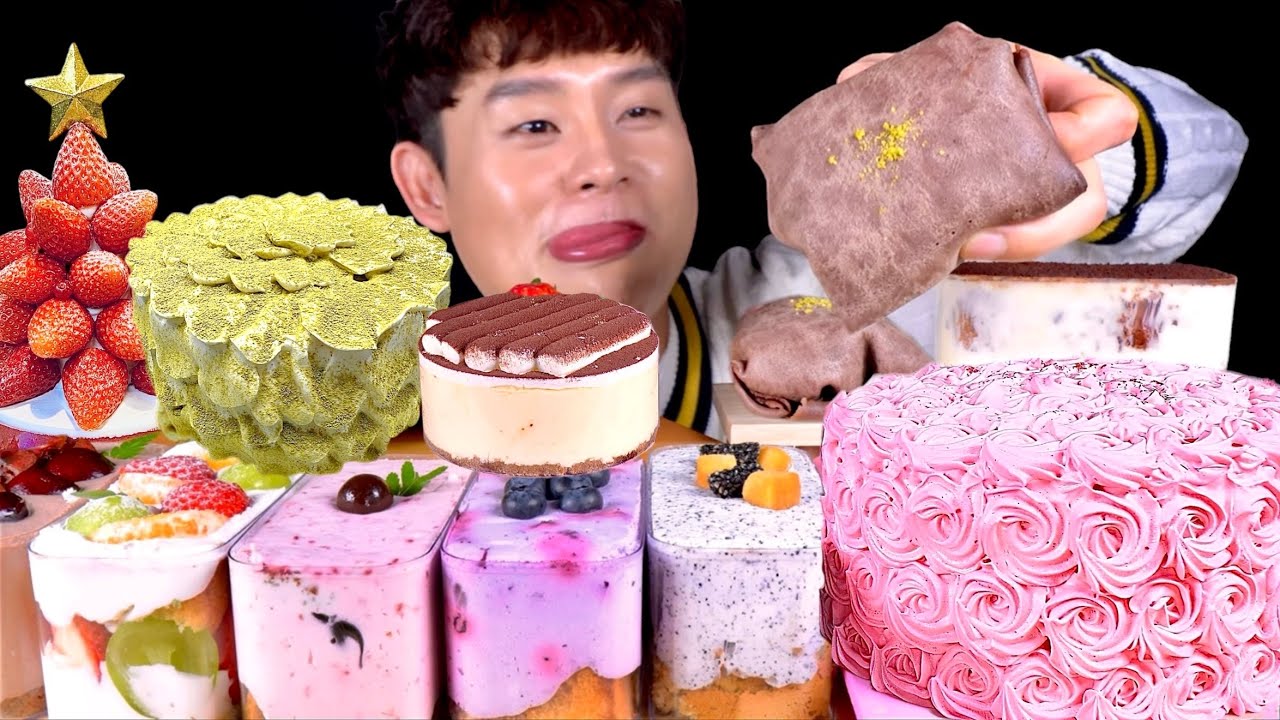 ASMR 케이크먹방 모음집🎂생크림 케이크 컵케이크 크리스마스 케이크 먹방~!! Cake Collection MuKBang~!! 
