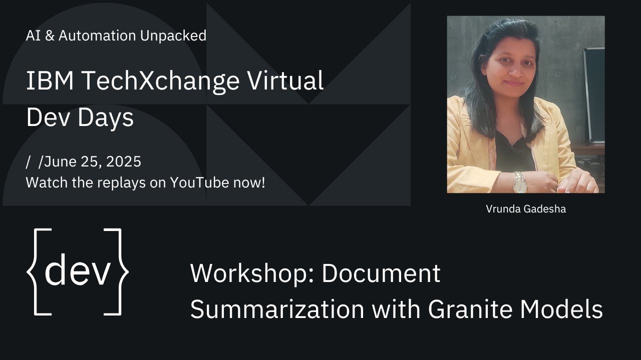 Workshop:  Document Summarization with Granite Models