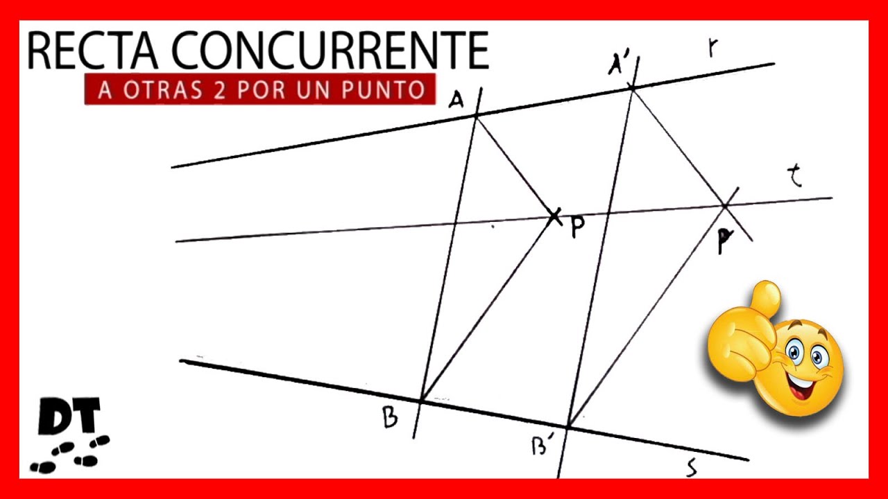 👍✖ RECTA concurrente a otras dos por un PUNTO | Trazados fundamentales | Dibujo técnico paso a paso