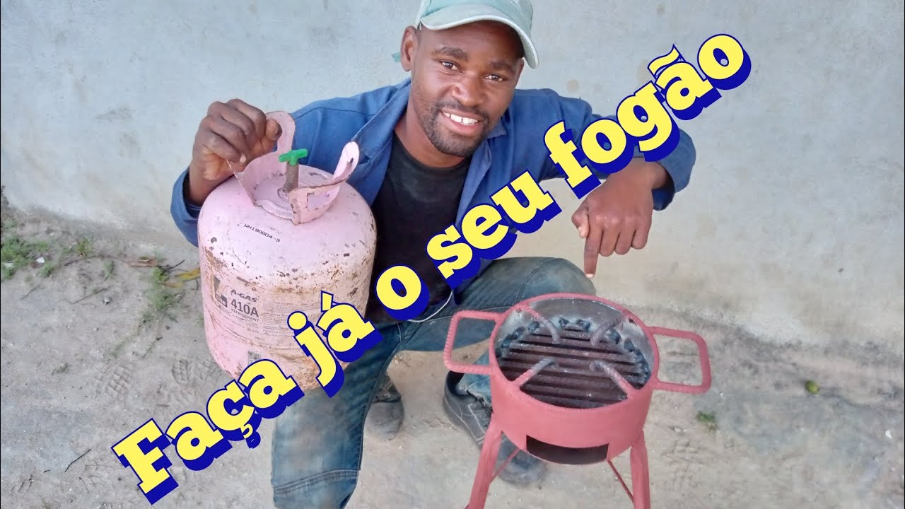 Como Fazer um Fogão de 1 Boca a Carvão com Botijão de Gás de Refrigeração 🔥 [Passo a Passo]