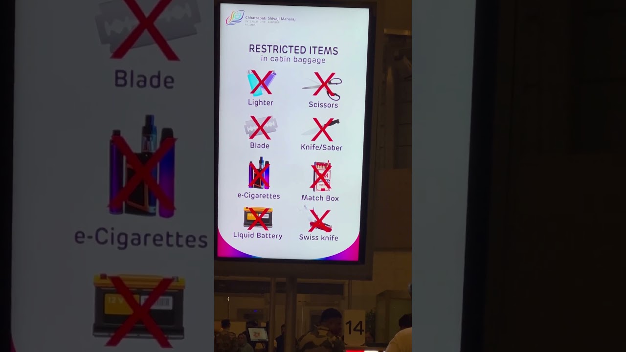 Restricted Items not allowed international flight in cabin baggage #mumbai #airport #security #check