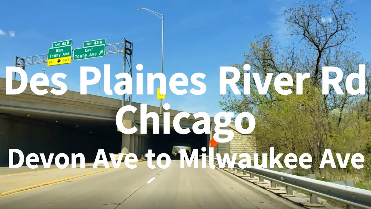 Driving along Des Plaines River Rd from Chicago Devon Ave to Milwaukee Ave & Willow Rd