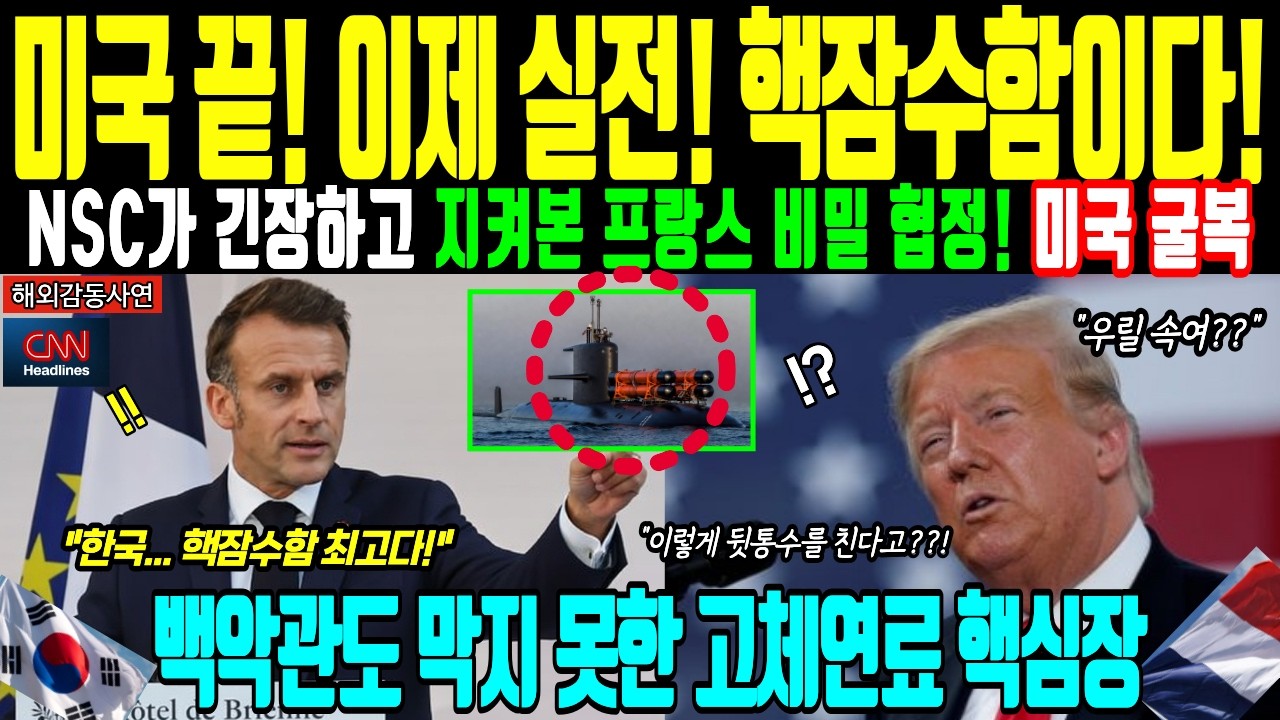 [해외감동사연] 미국 굴복! 한국 프랑스 핵잠수함 고체연료 밀약에 워싱턴 NSC 전율