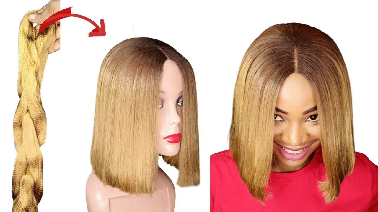 🔥 HOW TO MAKE:BOB  WIG FROM START TO FINISH USING BRAID EXTENSION /  NO CLOSURE WIG