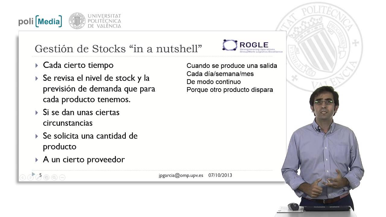 Gestión de Stocks. Control de Inventarios | 8/111 | UPV