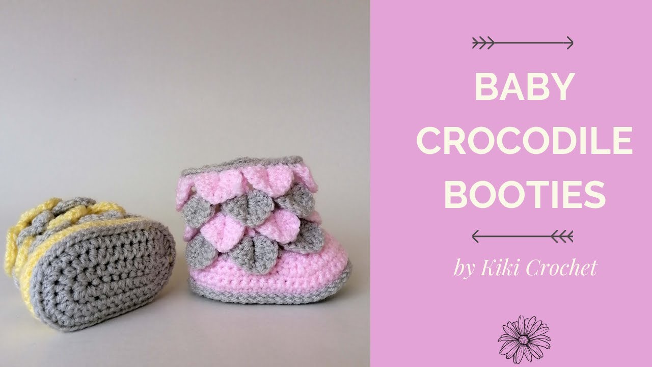 Crochet Baby Crocodile Stitch Booties - Chart for 0 - 12 months (pt 2/2)
