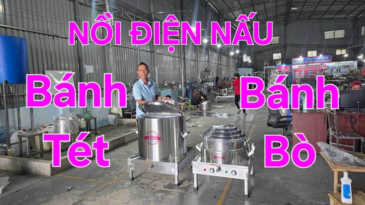 Nồi nấu điện nấu bánh tét và nồi hấp điện hấp bánh bò. Nồi nấu điện Bé Bầu Bình Dương